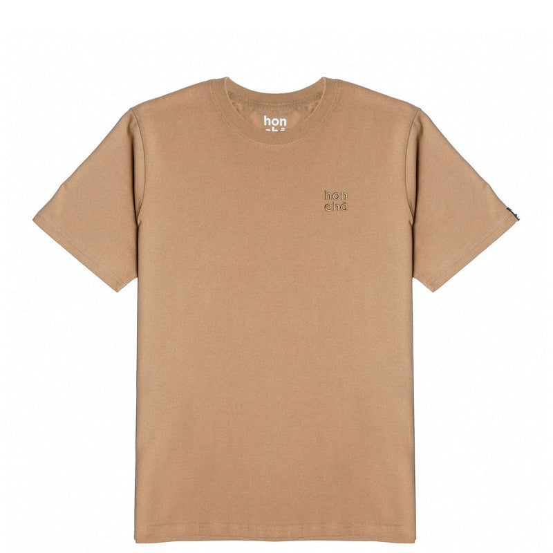 Heavy Weight Icon T-shirt - Camel Embroidered